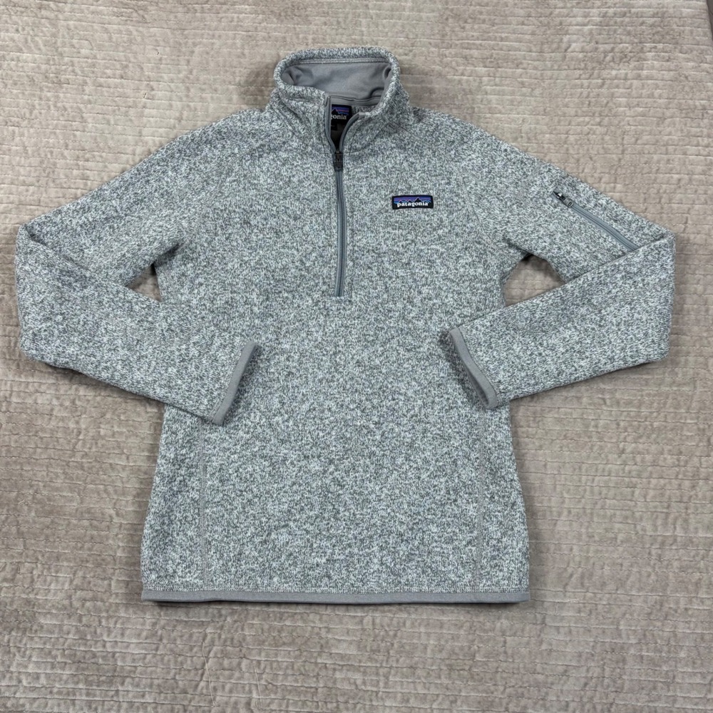 Patagonia Better Sweater 1/4 Zip Pullover Grey Heather Fleece XS 25617FA17